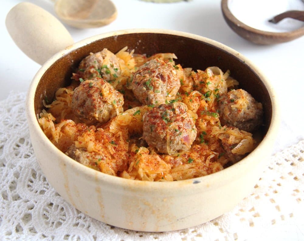 German Meatballs with Sauerkraut