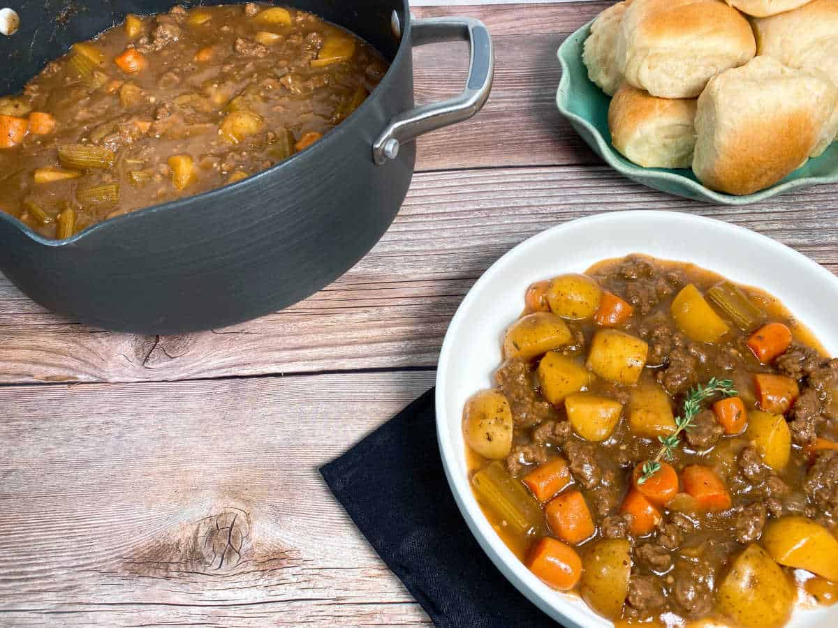 Grandma's Ground Beef Stew