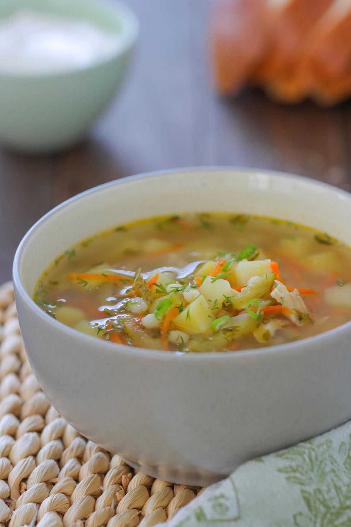 Russian Dill Pickle Soup - Rasolnik